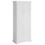 Dispensa alta 183 cm per cucina con ante, ripiani e luce con sensore di movimento
