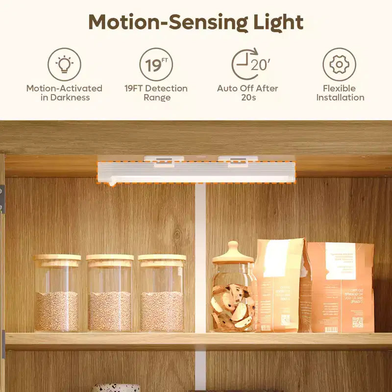 Dispensa alta 183 cm per cucina con ante, ripiani e luce con sensore di movimento