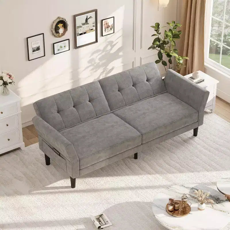89 Futon divano letto, divano letto convertibile con schienale e braccioli regolabili, divano letto moderno a due posti per soggiorno, camera da letto, appartamenti