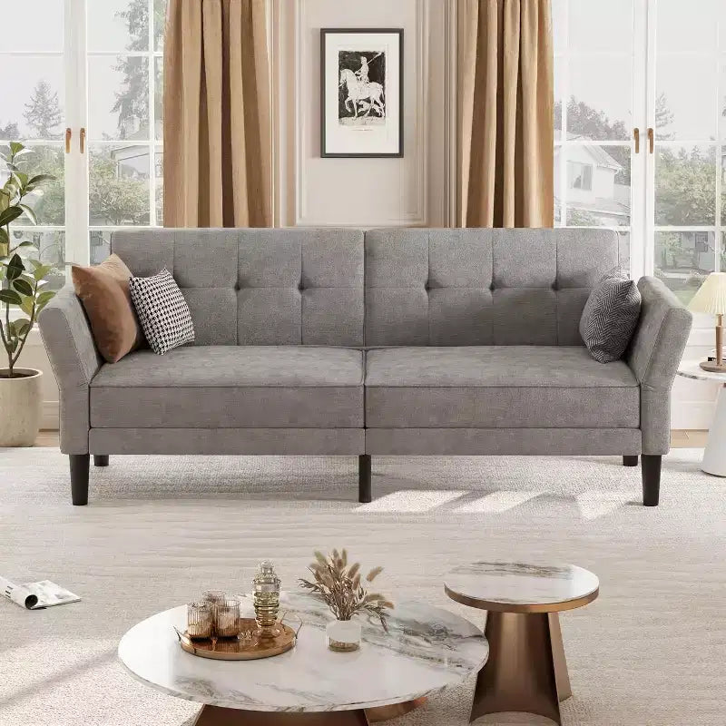 89 Futon divano letto, divano letto convertibile con schienale e braccioli regolabili, divano letto moderno a due posti per soggiorno, camera da letto, appartamenti