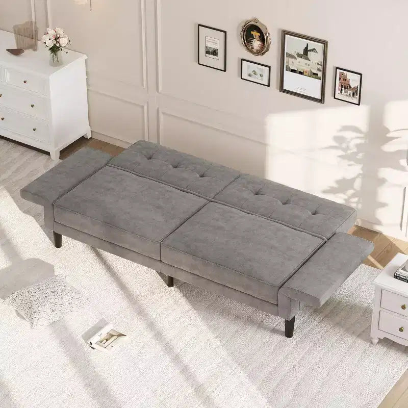 89 Futon divano letto, divano letto convertibile con schienale e braccioli regolabili, divano letto moderno a due posti per soggiorno, camera da letto, appartamenti
