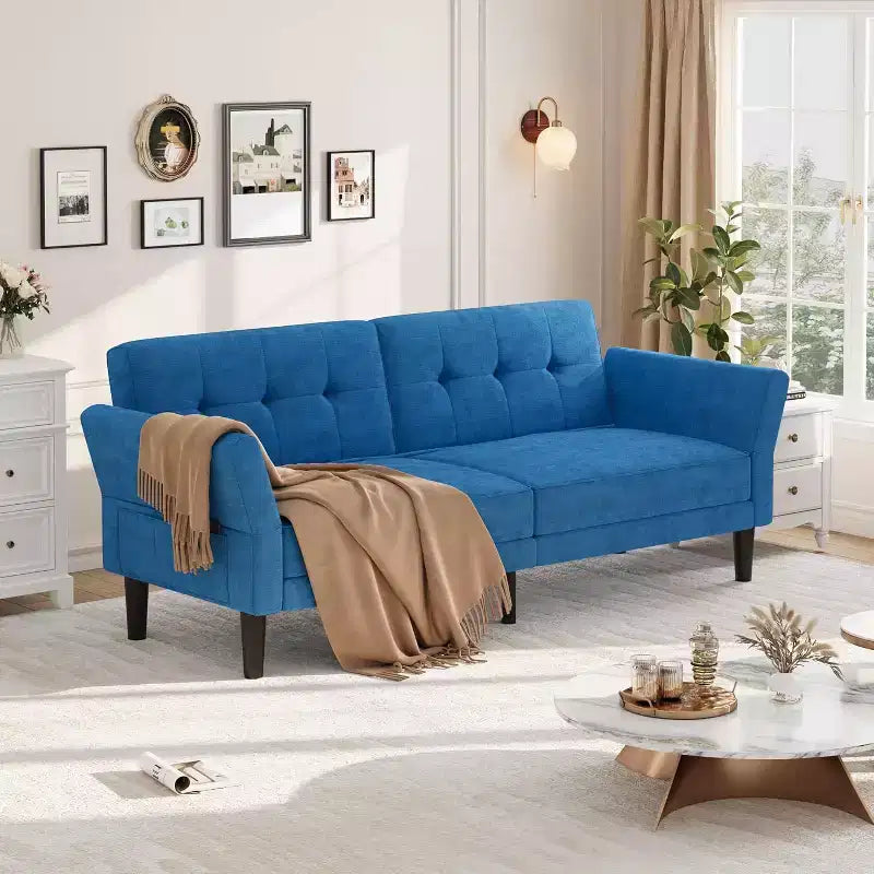 89 Futon divano letto, divano letto convertibile con schienale e braccioli regolabili, divano letto moderno a due posti per soggiorno, camera da letto, appartamenti