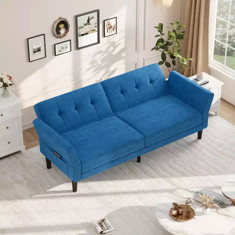 89 Futon divano letto, divano letto convertibile con schienale e braccioli regolabili, divano letto moderno a due posti per soggiorno, camera da letto, appartamenti