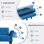 89 Futon divano letto, divano letto convertibile con schienale e braccioli regolabili, divano letto moderno a due posti per soggiorno, camera da letto, appartamenti