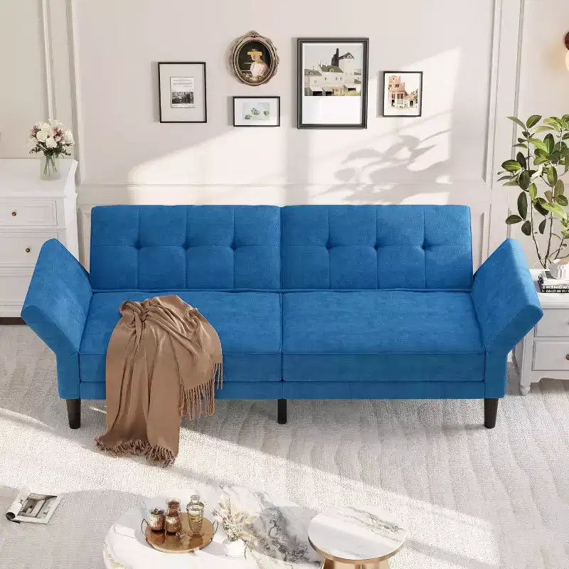 89 Futon divano letto, divano letto convertibile con schienale e braccioli regolabili, divano letto moderno a due posti per soggiorno, camera da letto, appartamenti