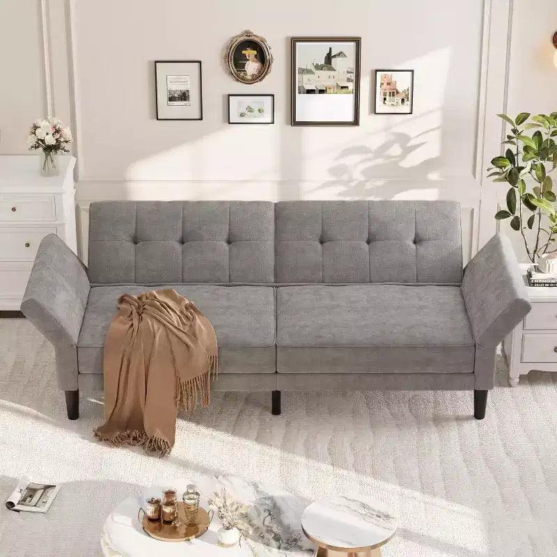 89 Futon divano letto, divano letto convertibile con schienale e braccioli regolabili, divano letto moderno a due posti per soggiorno, camera da letto, appartamenti