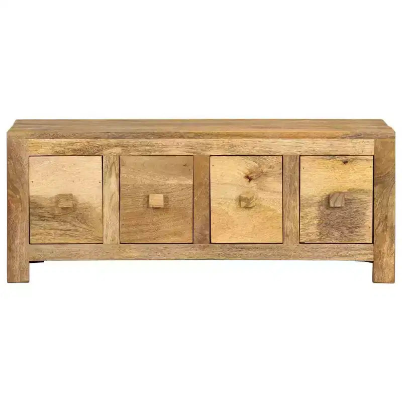 Tavolino da salotto con 4 cassetti, 89,9 x 50 x 35 cm, in legno massello di mango