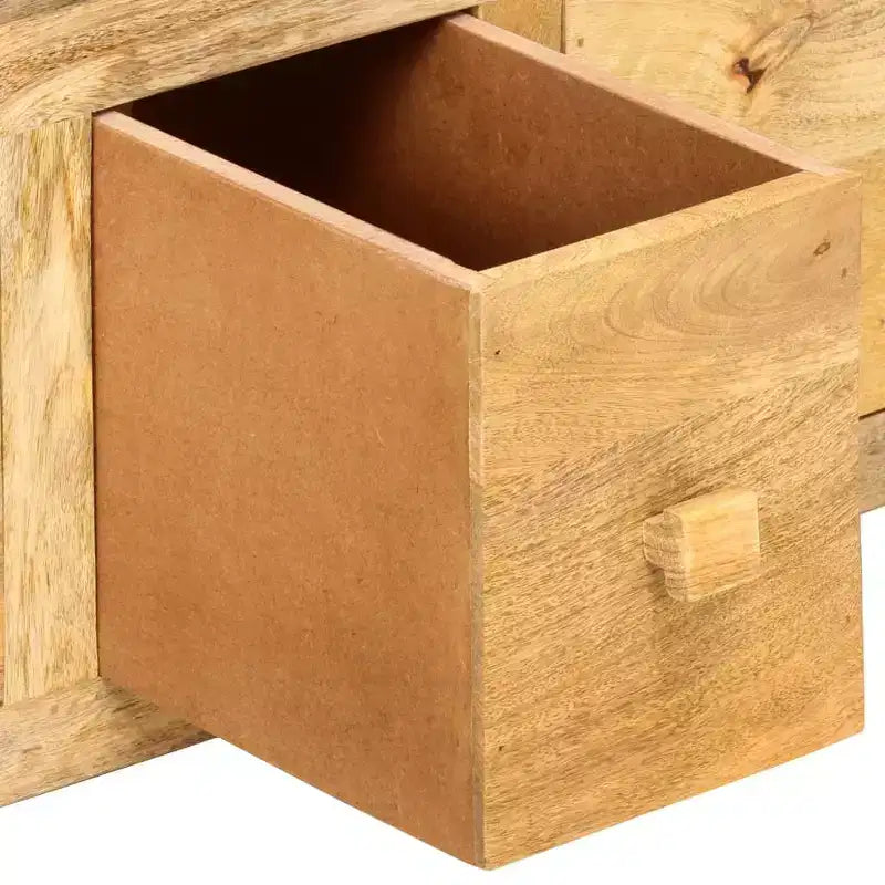 Tavolino da salotto con 4 cassetti, 89,9 x 50 x 35 cm, in legno massello di mango