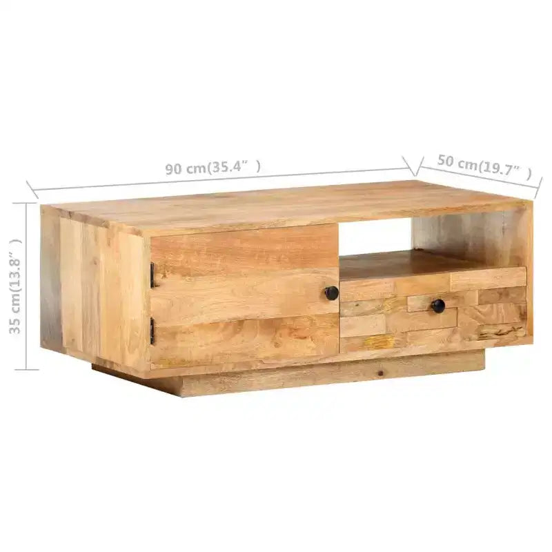 Tavolino da caffè 89,9 cm x 50 cm x 35 cm, in legno massello di mango