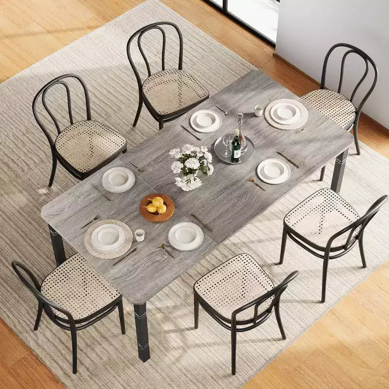 79 Grande tavolo da pranzo industriale per 6-8 persone Tavolo da cucina rettangolare in legno Tavolo da pranzo moderno in stile rustico