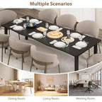 Tavolo da Pranzo Rustico Moderno C 79 con piano spesso in MDF a bordo ondulato e struttura in metallo, resistente all'acqua e ai graffi, 6-8 posti, montaggio semplice