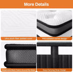 Materasso Ibrido Queen Size da 14 Pollici - Memory Foam Rinfrescante a Media Fermezza e Molle Insacchettate in Scatola, Tessuto Traspirante, Isolamento dal Movimento