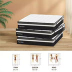 Materasso Ibrido Queen Size da 14 Pollici - Memory Foam Rinfrescante a Media Fermezza e Molle Insacchettate in Scatola, Tessuto Traspirante, Isolamento dal Movimento