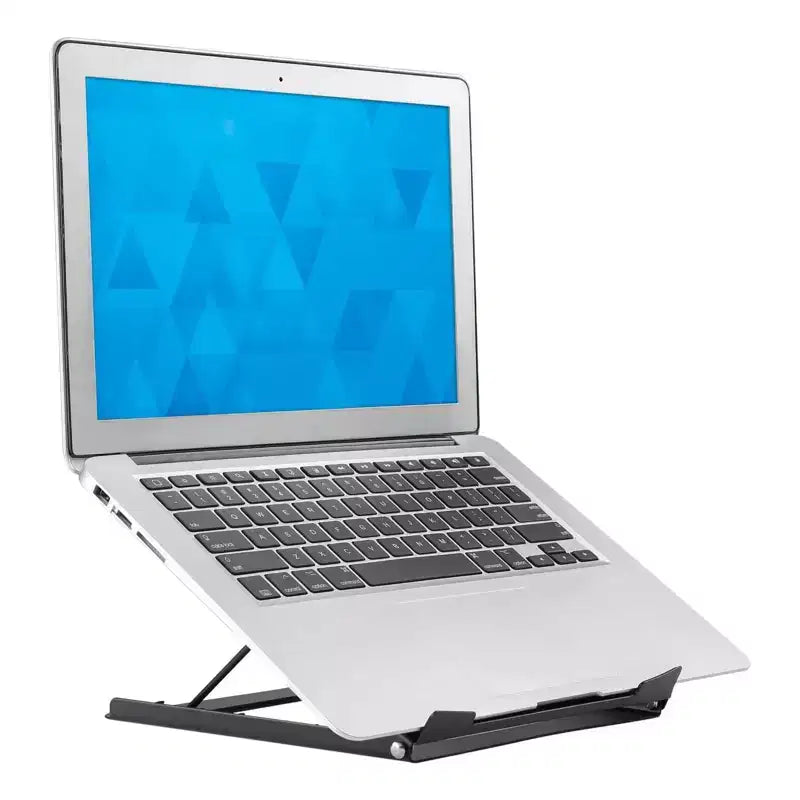 Supporto per laptop regolabile in altezza da scrivania, solido rialzo in acciaio, 5 impostazioni di altezza