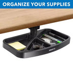 Vassoio portaoggetti girevole sotto la scrivania, organizer ergonomico da sottopiano per forniture da ufficio