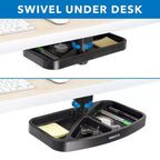 Vassoio portaoggetti girevole sotto la scrivania, organizer ergonomico da sottopiano per forniture da ufficio