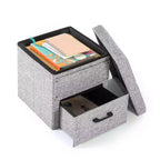 Pouff contenitore collassabile da 15 pollici con cassetto
