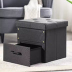 Pouff contenitore collassabile da 15 pollici con cassetto