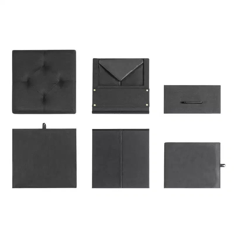 Pouff contenitore collassabile da 15 pollici con cassetto